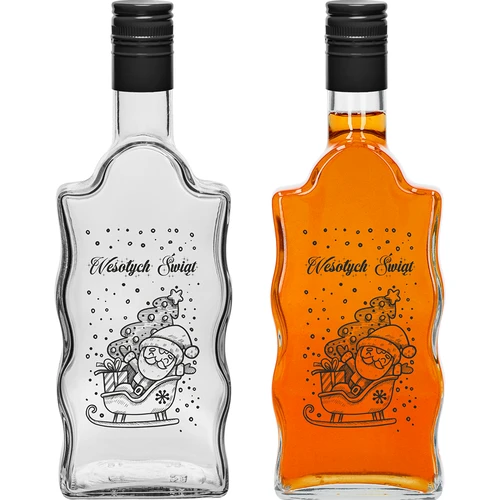 Boca Klasztorna 0,5 L s crnim navojnim čepom i motivom Djeda Božićnjaka - 2