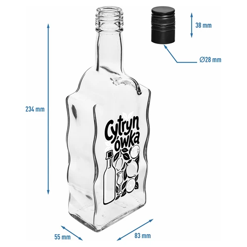 Boca Klasztorna 500 ml s navojnim čepom i natpisom „Cytrynówka”, uzorak 1 - 5
