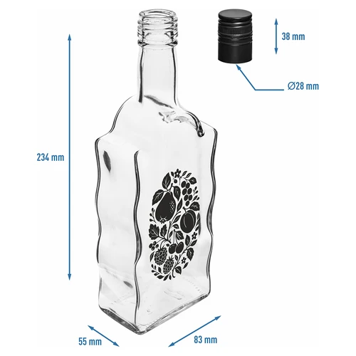 Boca Klasztorna 500 ml s navojnim čepom i otiskom „Voće”, uzorak 1 - 5