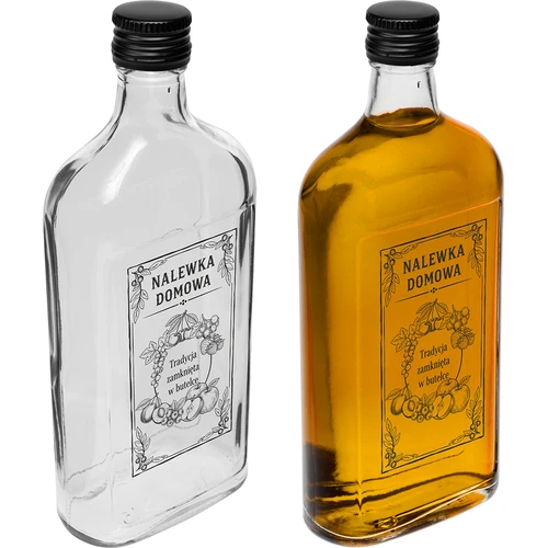 Pljosnata boca 500 ml s navojnim čepom, tisak „Domaća naljevina”, 1 kom. - 2