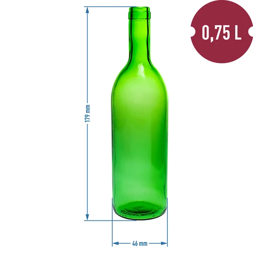 Boca za vino 0,75L s čepovima i kapicama - 12 kom. - 6