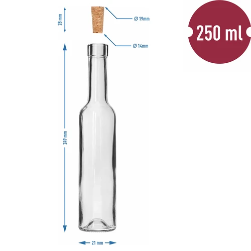 Bočica BELISSIMO 250 ml, s prirodnim čepom od pluta, 1 kom. - 5