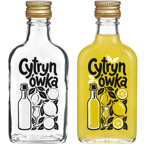 Bočica pljoska 200 ml s navojnim čepom i natpisom „Cytrynówka”, uzorak 1 - 2