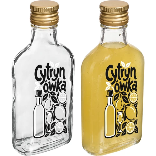 Bočica pljoska 200 ml s navojnim čepom i natpisom „Cytrynówka”, uzorak 1 - 3