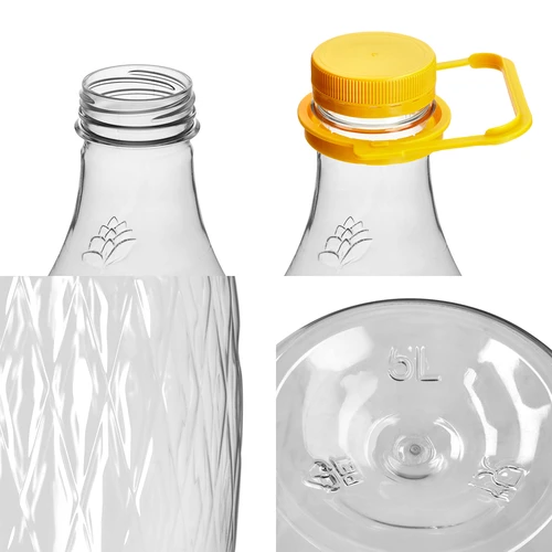 Demižon Dama 5 L PET, s navojnim čepom, ručkom i košaricom - 3