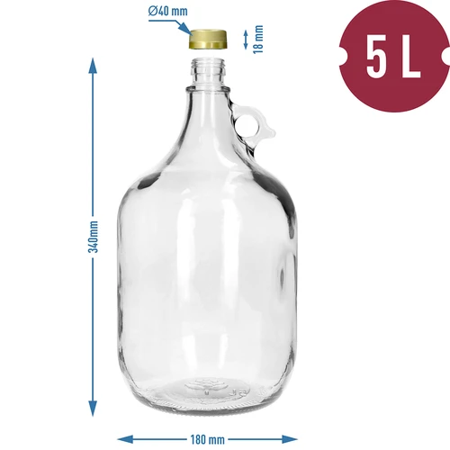 Demižon Dama 5 L s čepom - 6