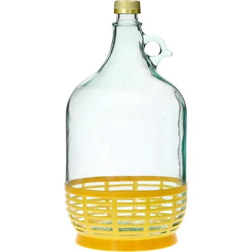 Demižon Dama 5 L s čepom i plastičnom košarom  - 1 