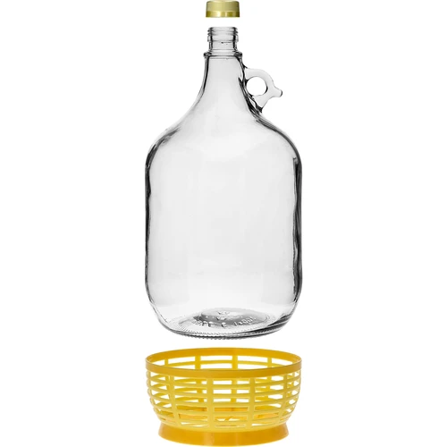 Demižon Dama 5 L s čepom i plastičnom košarom - 2
