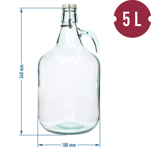 Demižon Dama 5L s žičanim zatvaračem - 4