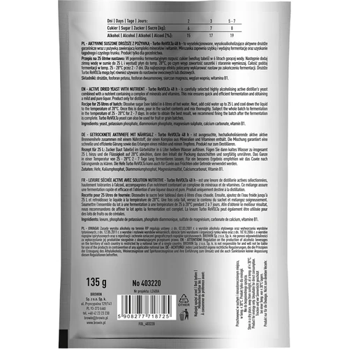 Destilacijski kvasac Turbo reVOLTa 48h - 2