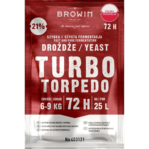 Destilacijski kvasac Turbo Torpedo 72h 21% - 120 g  - 1 