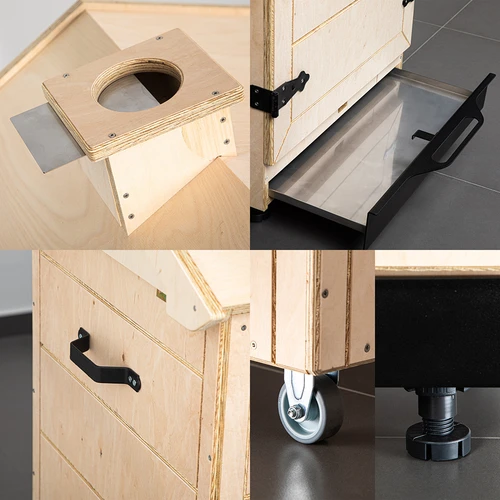 Dimna komora od atestirane šperploče, bez okvira, 200L, s kotačima - 3