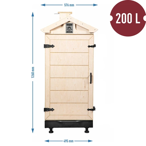 Dimna komora od atestirane šperploče, bez okvira, 200L, s kotačima - 4