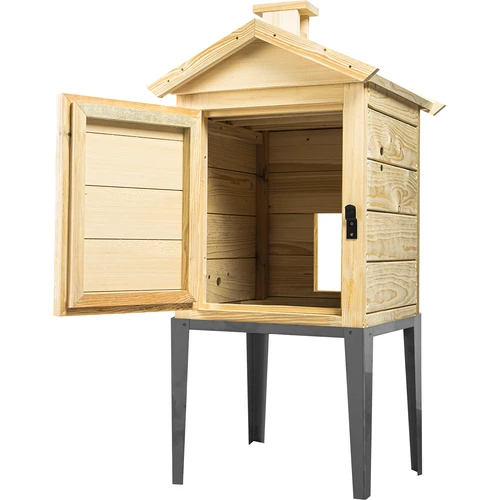 Dimna komora od smrekovog drva, 115L, s postoljem od nehrđajućeg čelika - 2