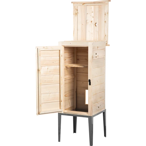 Dimna komora od smrekovog drva, 200 L, s postoljem od nehrđajućeg čelika - 2