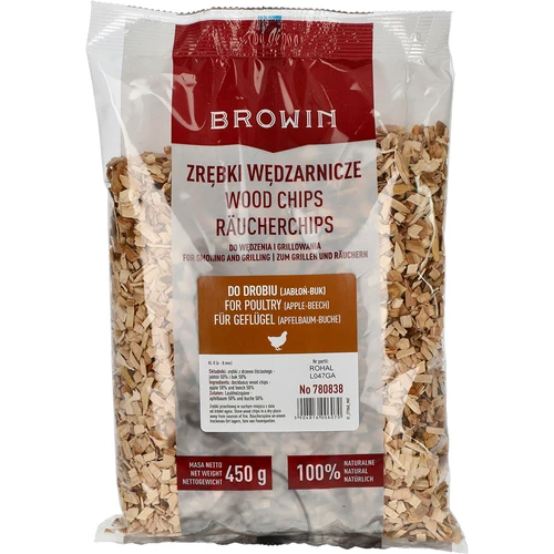 Drveni čips za dimljenje/roštilj, 50% jabuka + 50% bukva, 450 g, kl. 8