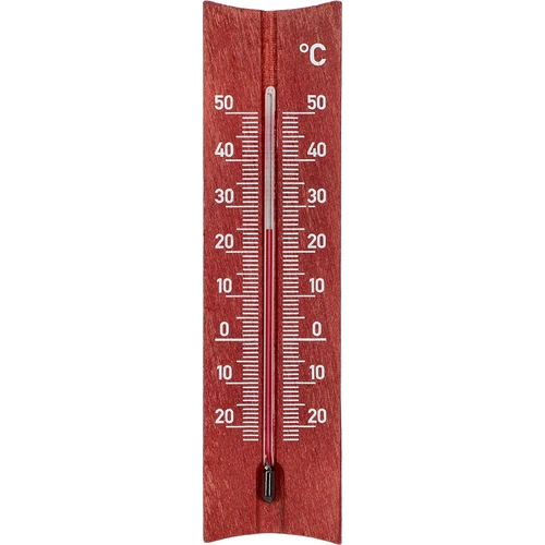 Drveni sobni termometar (-20 do +50°C), boja mahagonija, 15 cm  - 1 