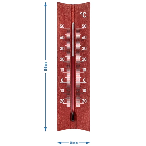 Drveni sobni termometar (-20 do +50°C), boja mahagonija, 15 cm - 5
