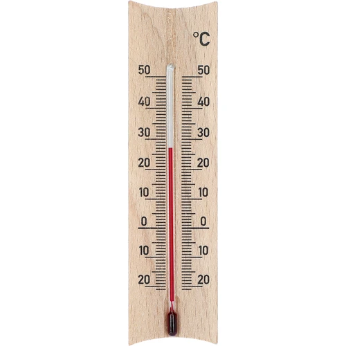 Drveni sobni termometar (-20 do +50°C), svijetlosmeđi, 15 cm  - 1 