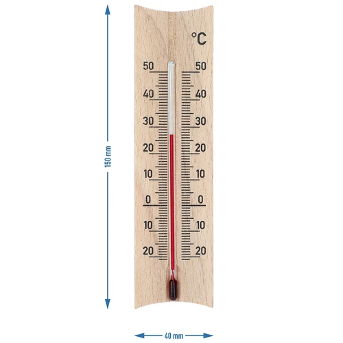 Drveni sobni termometar (-20 do +50°C), svijetlosmeđi, 15 cm - 5