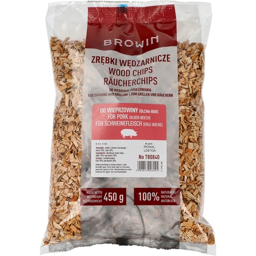 Drvna sječka za dimljenje/roštiljanje 70% joha + 30% bukva, 450 g, kl. 8  - 1 