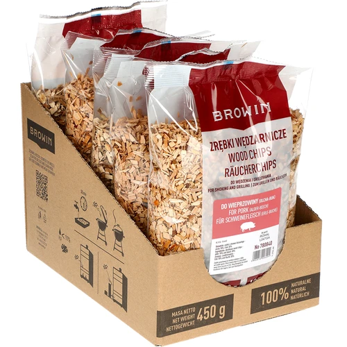 Drvna sječka za dimljenje/roštiljanje 70% joha + 30% bukva, 450 g, kl. 8 - 3