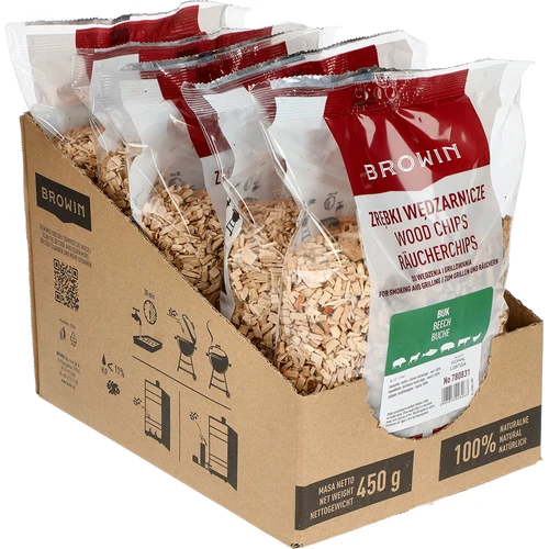 Drvna sječka za dimljenje/roštiljanje, buk, 450 g, kl. 2 - 3