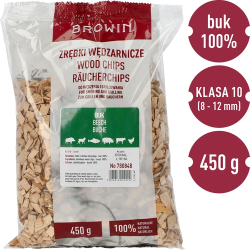 Drvna sječka za dimljenje/roštiljanje, bukva, 450 g, kl.10 - 3