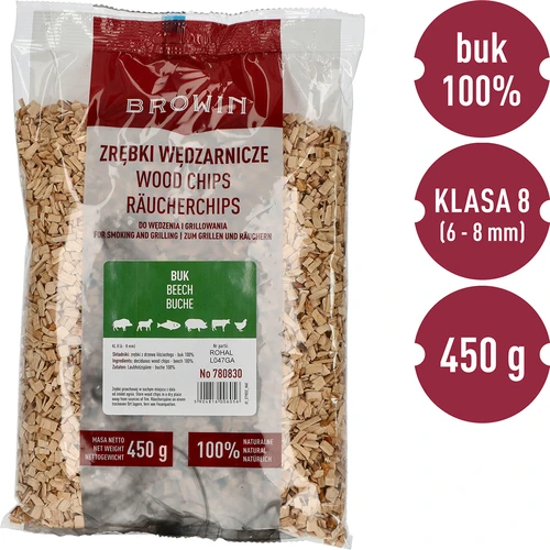 Drvna sječka za dimljenje/roštiljanje, bukva, 450 g, klasa 8 - 3