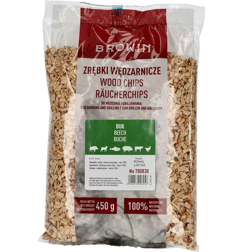Drvna sječka za dimljenje/roštiljanje, bukva, 450 g, klasa 8