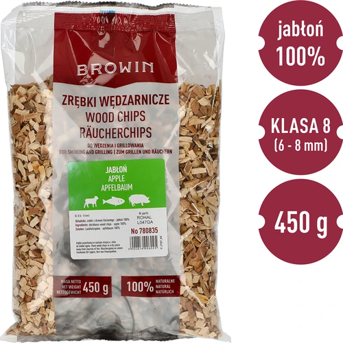 Drvna sječka za dimljenje/roštiljanje, jabuka, 450 g, kl. 8 - 2