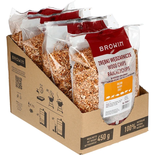 Drvna sječka za dimljenje/roštiljanje, joha, 450 g, kl. 2 - 3