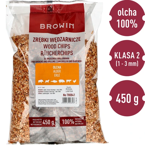 Drvna sječka za dimljenje/roštiljanje, joha, 450 g, kl. 2 - 2