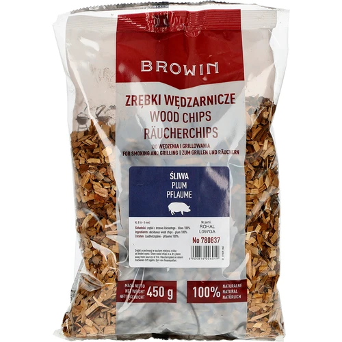 Drvna sječka za dimljenje/roštiljanje, šljiva, 450 g, kl. 8  - 1 