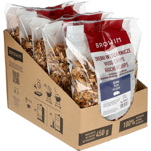 Drvna sječka za dimljenje/roštiljanje, šljiva, 450 g, kl. 8 - 3