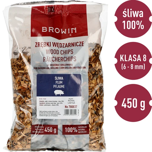Drvna sječka za dimljenje/roštiljanje, šljiva, 450 g, kl. 8 - 2