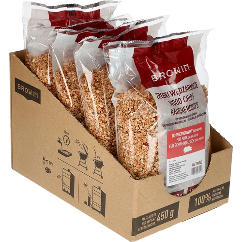 Drvne sječke za dimljenje (70% joha + 30% bukva), klasa 2, 450 g x 5