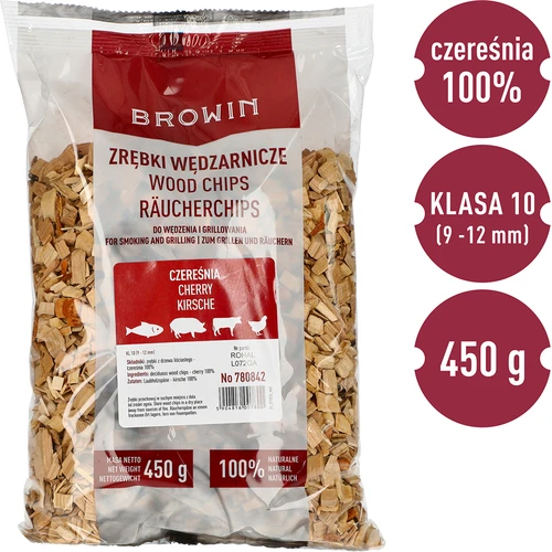 Drvni čips za dimljenje/roštiljanje, trešnja, 450 g, kl. 10 - 3