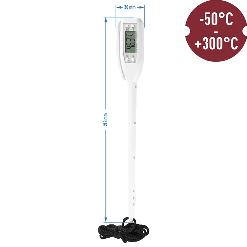 Elektronički kuhinjski termometar (-50°C do +300°C) s futrolom, bijeli - 2
