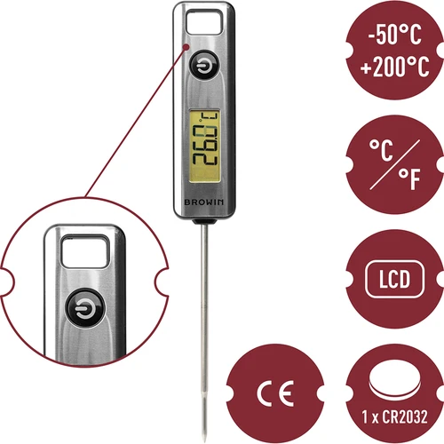 Elektronički kuhinjski termometar, LCD (-50°C do +200°C) - 5