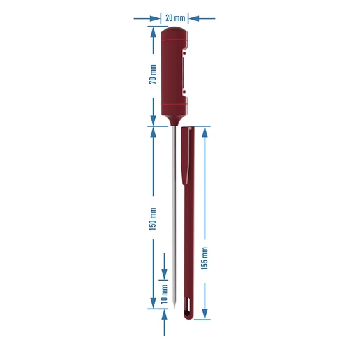 Elektronički kuhinjski termometar, LCD (-20 °C do +250 °C), crveni - 5