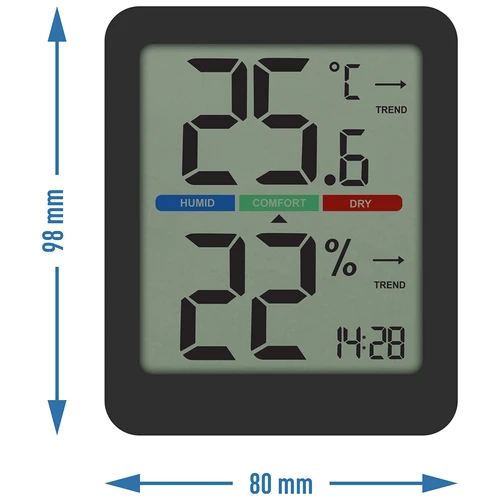Elektronički sobni termometar, crni - 9