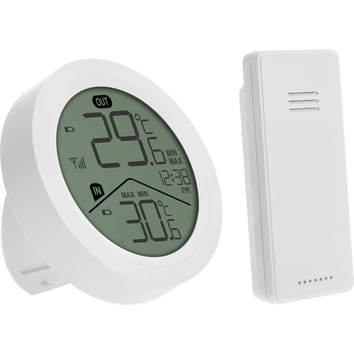 Elektronički termometar marke Soens – s vanjskim senzorom, okrugli bijeli - 2