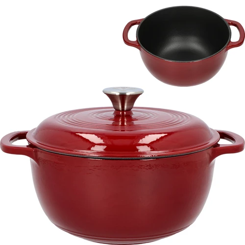 Emajlirani lijevani lonac - bordo, 4 L  - 1 