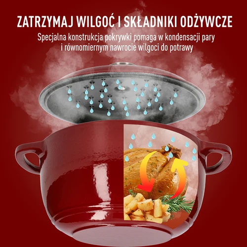 Emajlirani lijevani lonac - bordo, 4 L - 6
