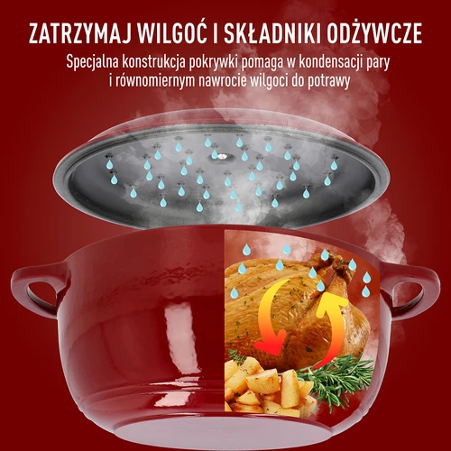Emajlirani lijevani lonac - bordo, 5,8L - 6