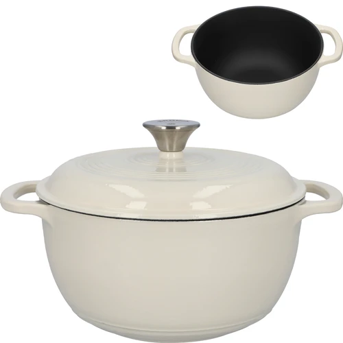 Emajlirani lijevani lonac - ecru, 4 L  - 1 