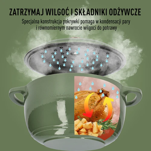 Emajlirani lijevani lonac - kadulja, 4L - 6