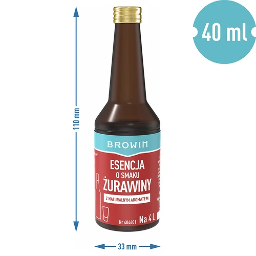 Esencija s okusom brusnice za 4 L - 40 ml - 8
