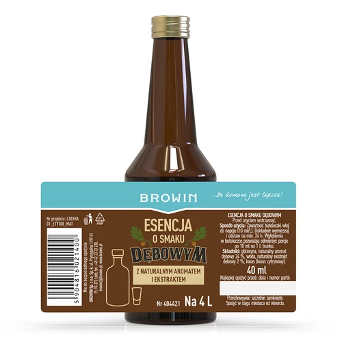 Esencija s okusom hrasta, s prirodnom aromom i ekstraktom – 40 ml, za 4 L - 4